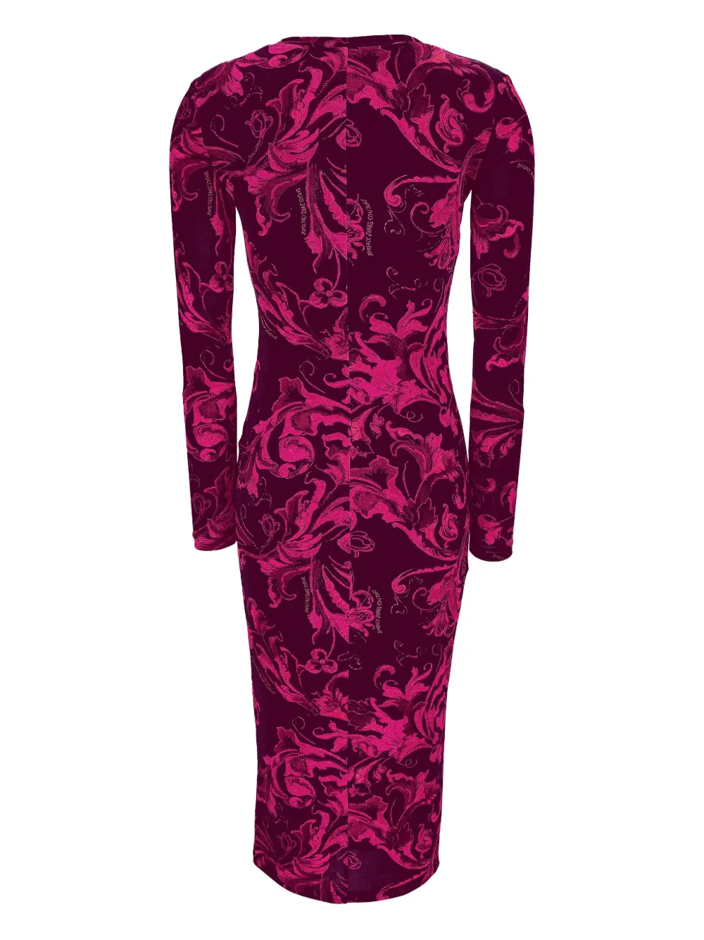 Versace Jeans Couture baroque-print long-sleeve midi dress Paars