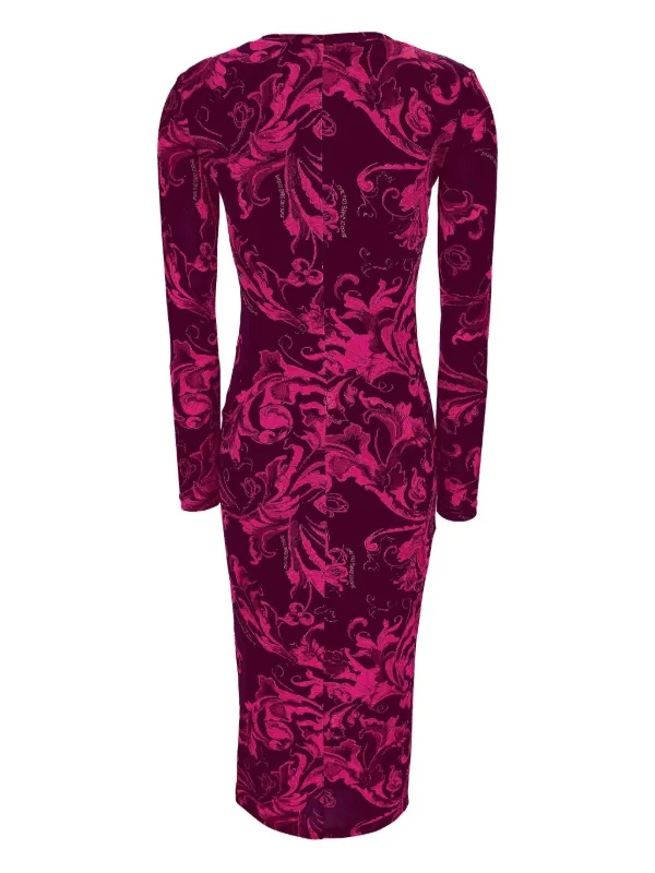 Versace Jeans Couture baroque-print long-sleeve Midi Dress Purple  FARFETCH PH