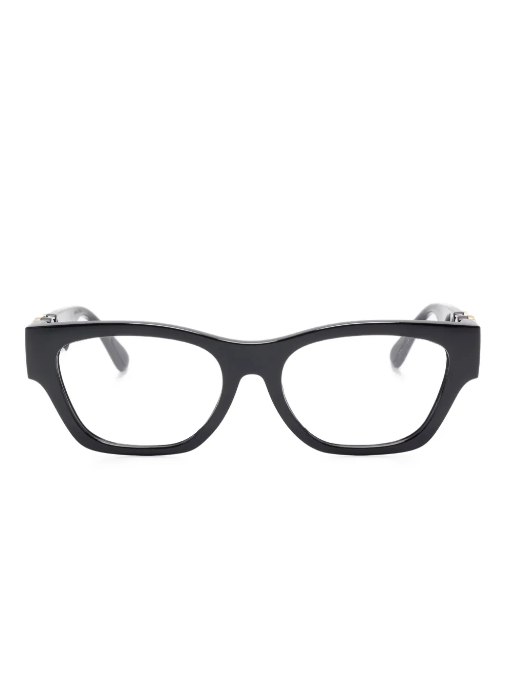 Versace Kids Medusa-embellished rectangle-frame glasses Zwart