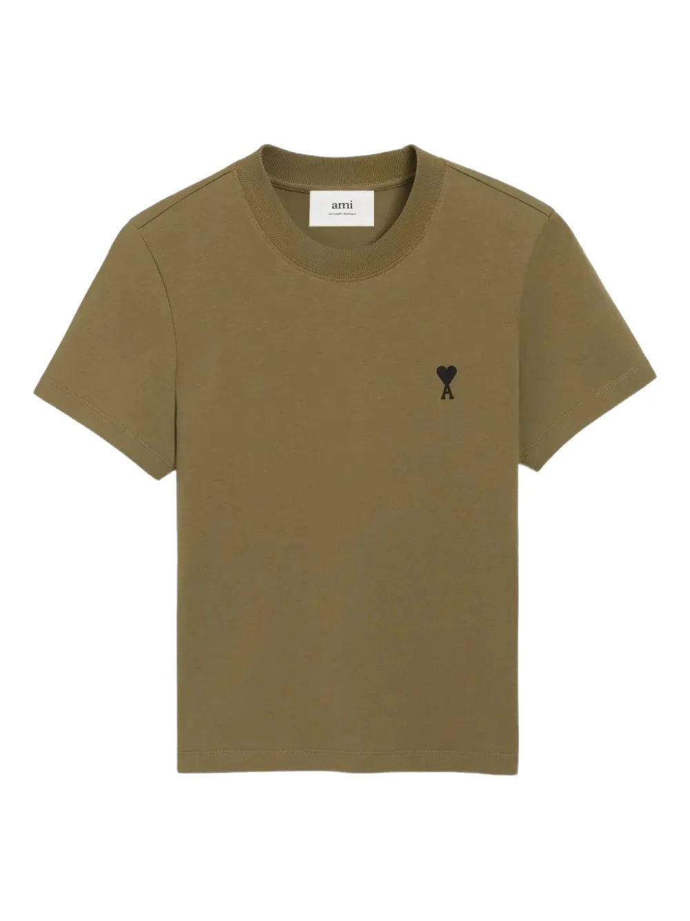 AMI Paris embroidered-logo short-sleeve T-shirt BRONZE