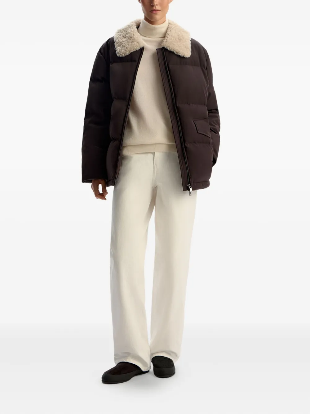 12 STOREEZ shearling-collar down jacket | Oversized Coats | Image 2