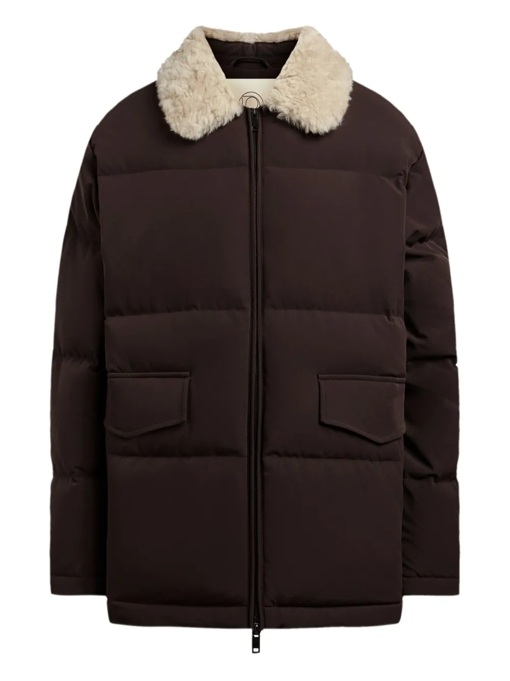 12 STOREEZ shearling-collar down jacket | Brown | Image 1