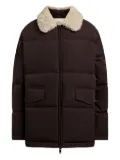 12 STOREEZ shearling-collar down jacket - Brown