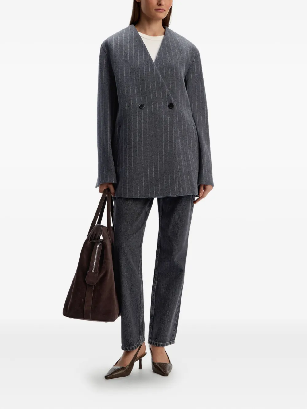 12 STOREEZ pinstripe double-breasted coat | Double Breasted & Peacoats | Image 2