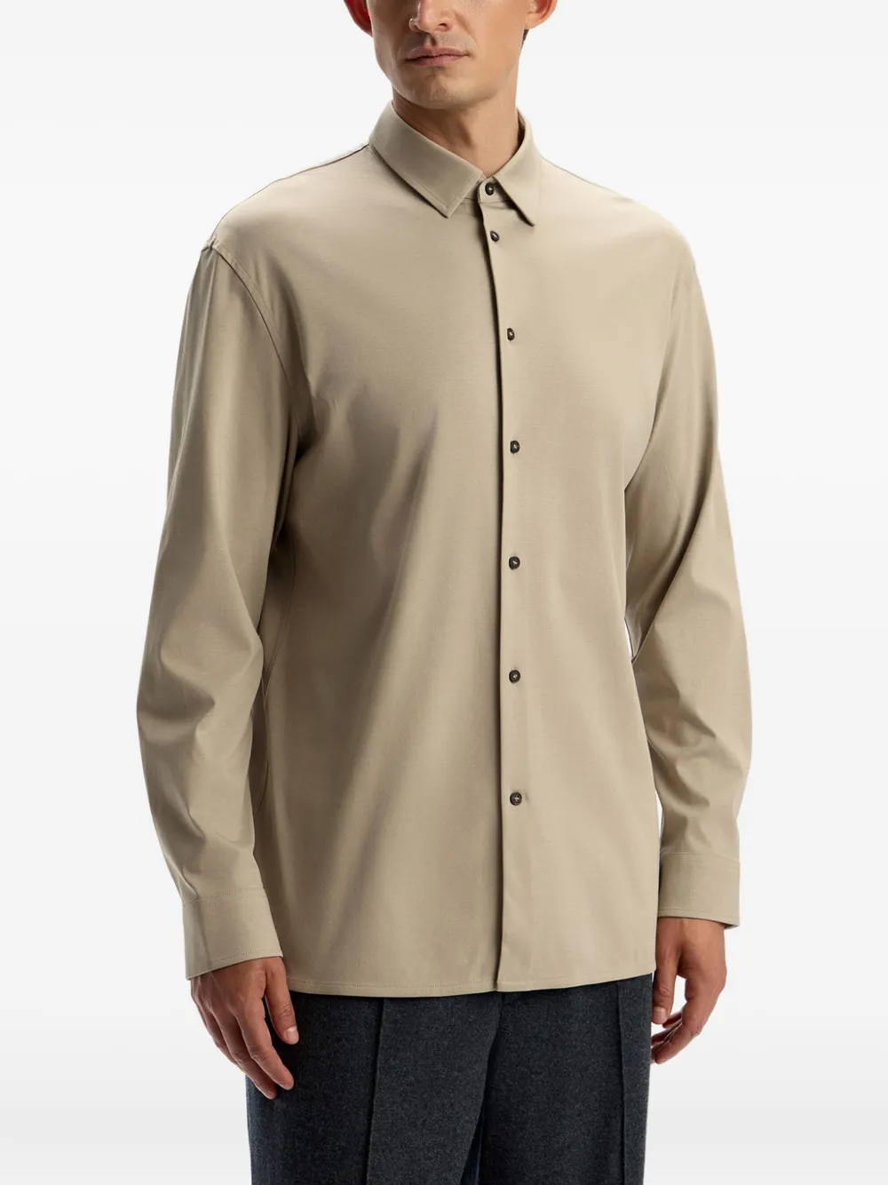 12 STOREEZ Katoenen overhemd Beige