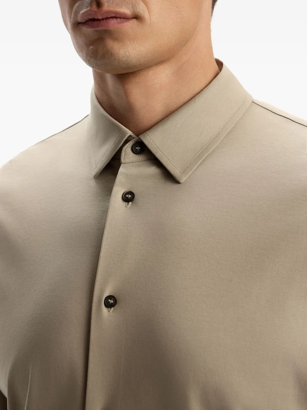 12 STOREEZ Katoenen overhemd Beige