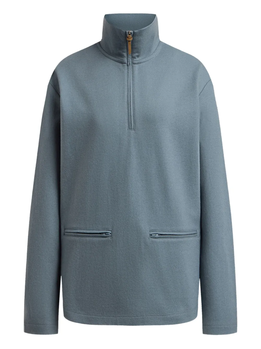 12 STOREEZ half-zip high-neck sweatshirt | Blue | Image 1