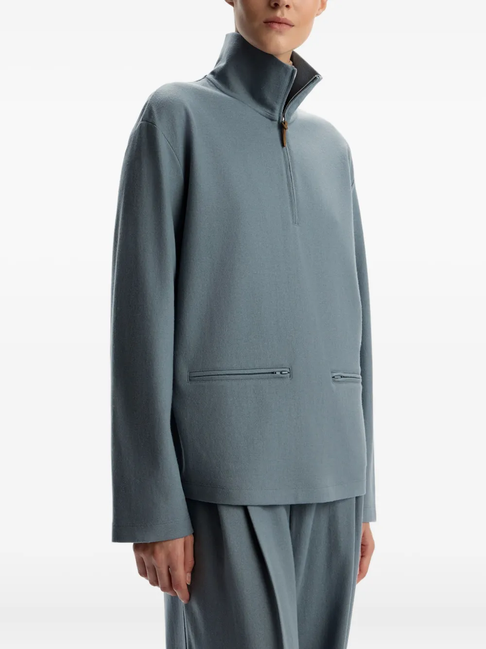 12 STOREEZ Sweater met hoge hals Blauw