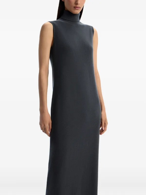12 STOREEZ Turtleneck Sleeveless Midi Dress | Black | FARFETCH