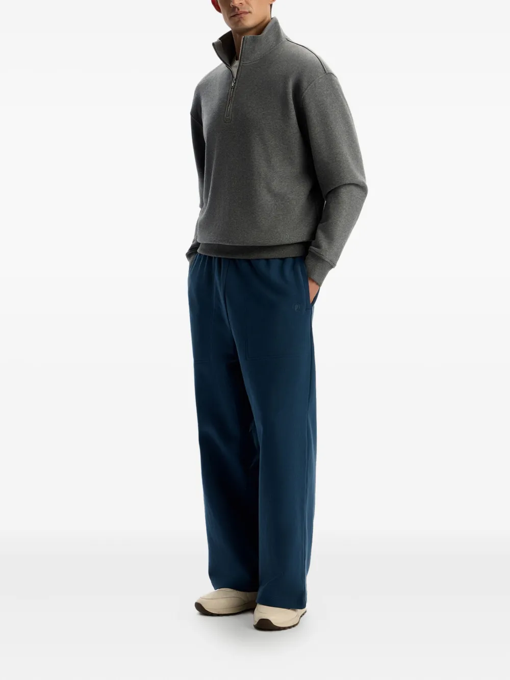 12 STOREEZ Katoenen trainingsbroek met elastische taille - Blauw