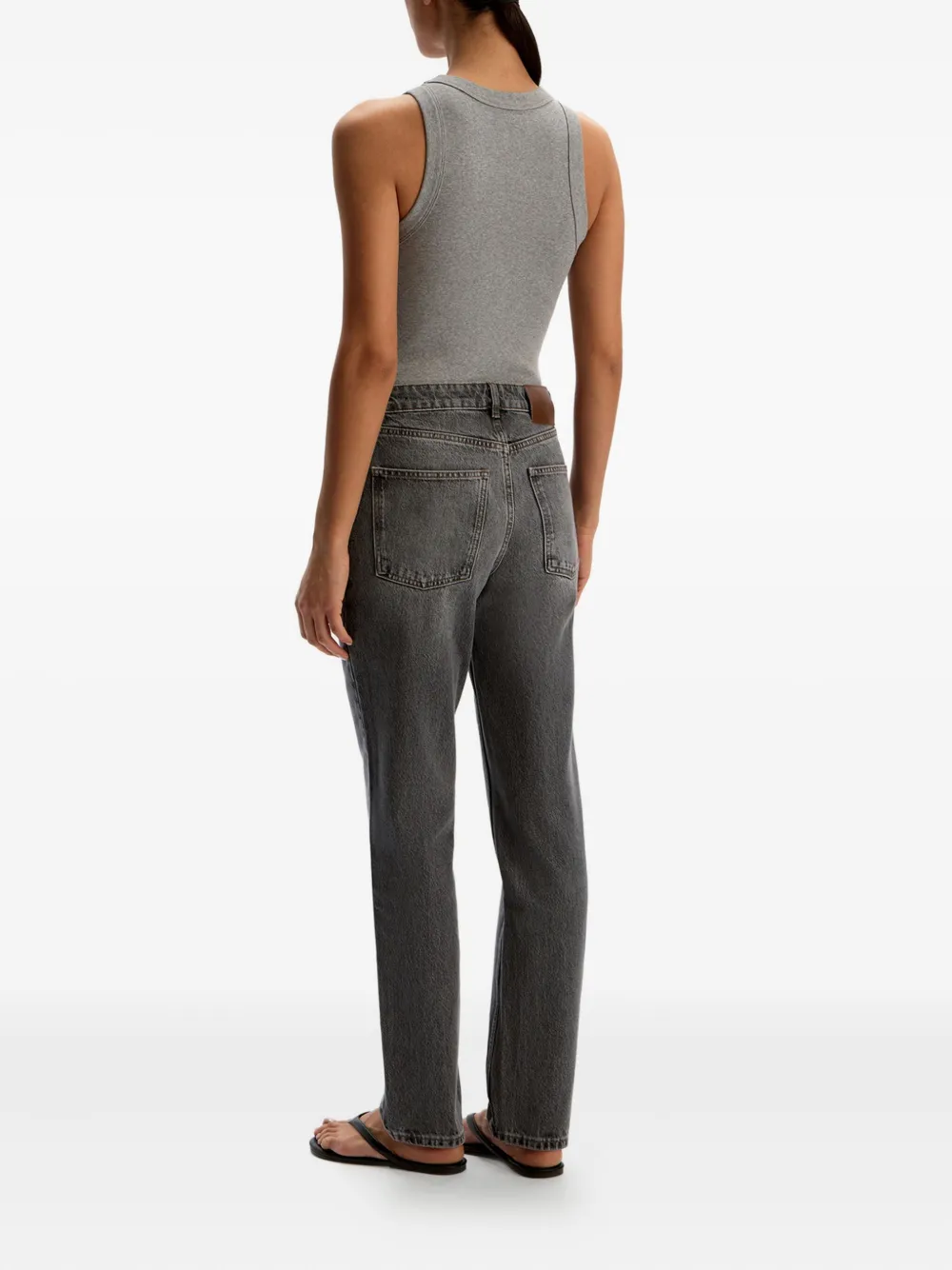 12 STOREEZ Straight jeans met patch Grijs