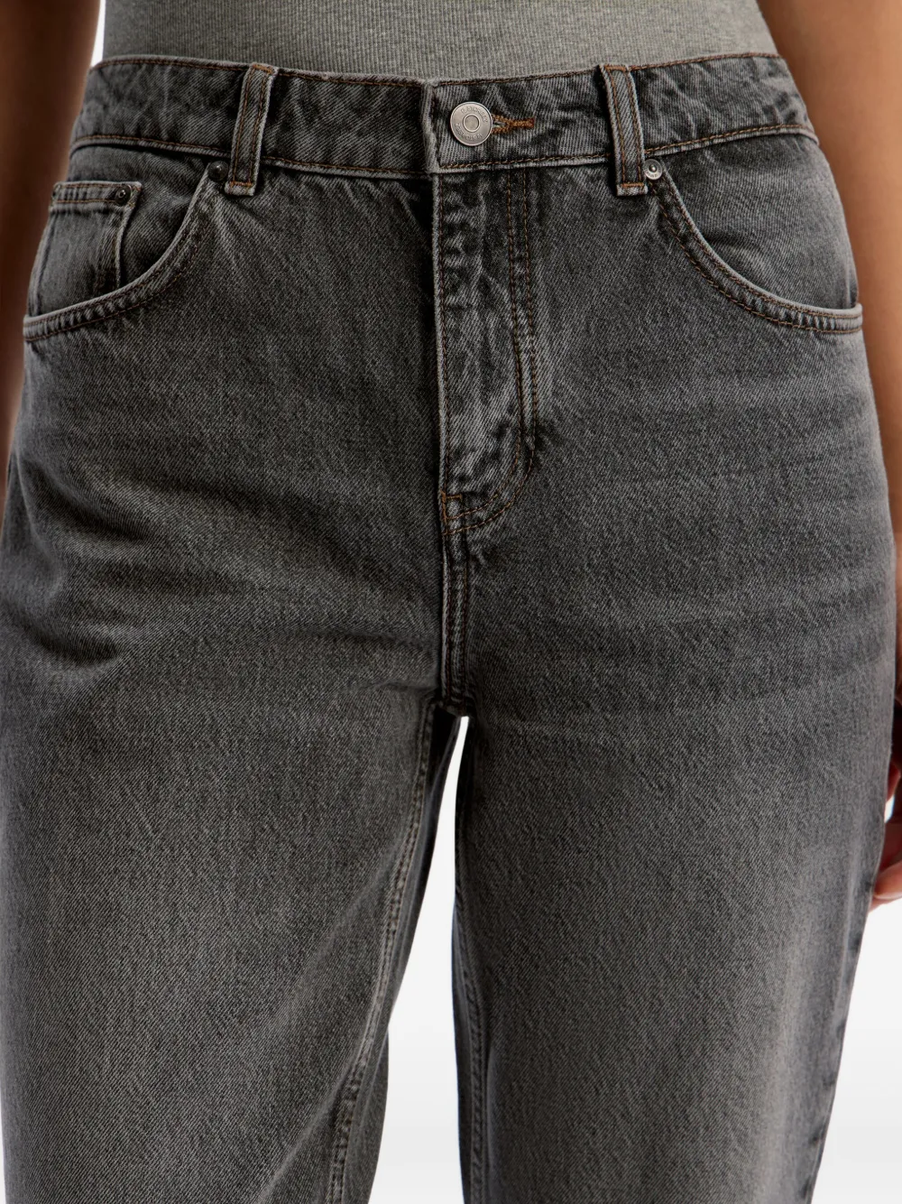 12 STOREEZ Straight jeans met patch Grijs