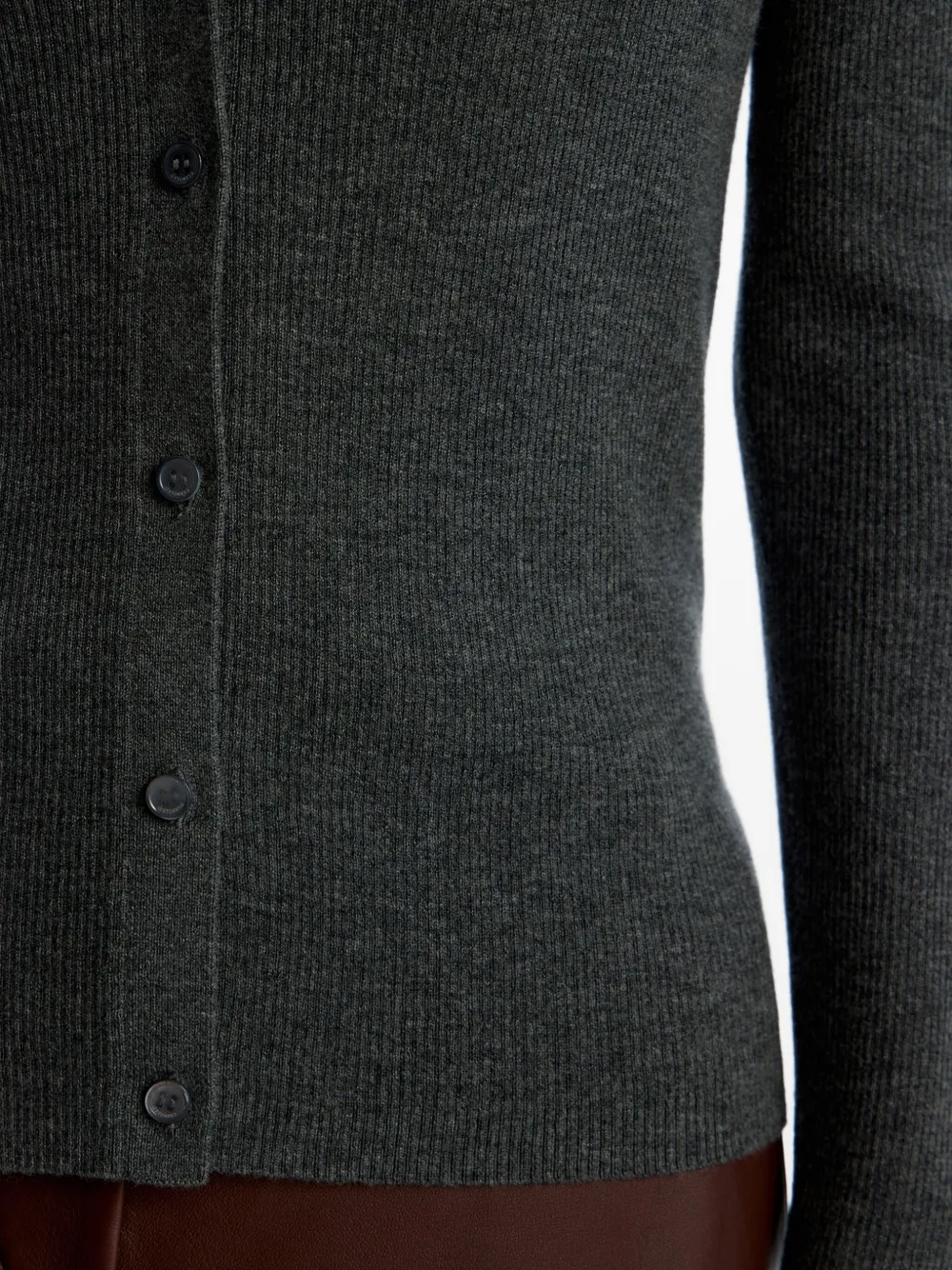 12 STOREEZ Geribbeld vest met V-hals Grijs