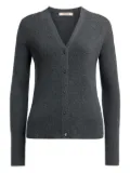 12 STOREEZ ribbed V-neck cardigan - Grey