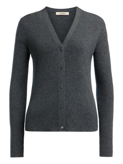 12 STOREEZ ribbed V-neck cardigan