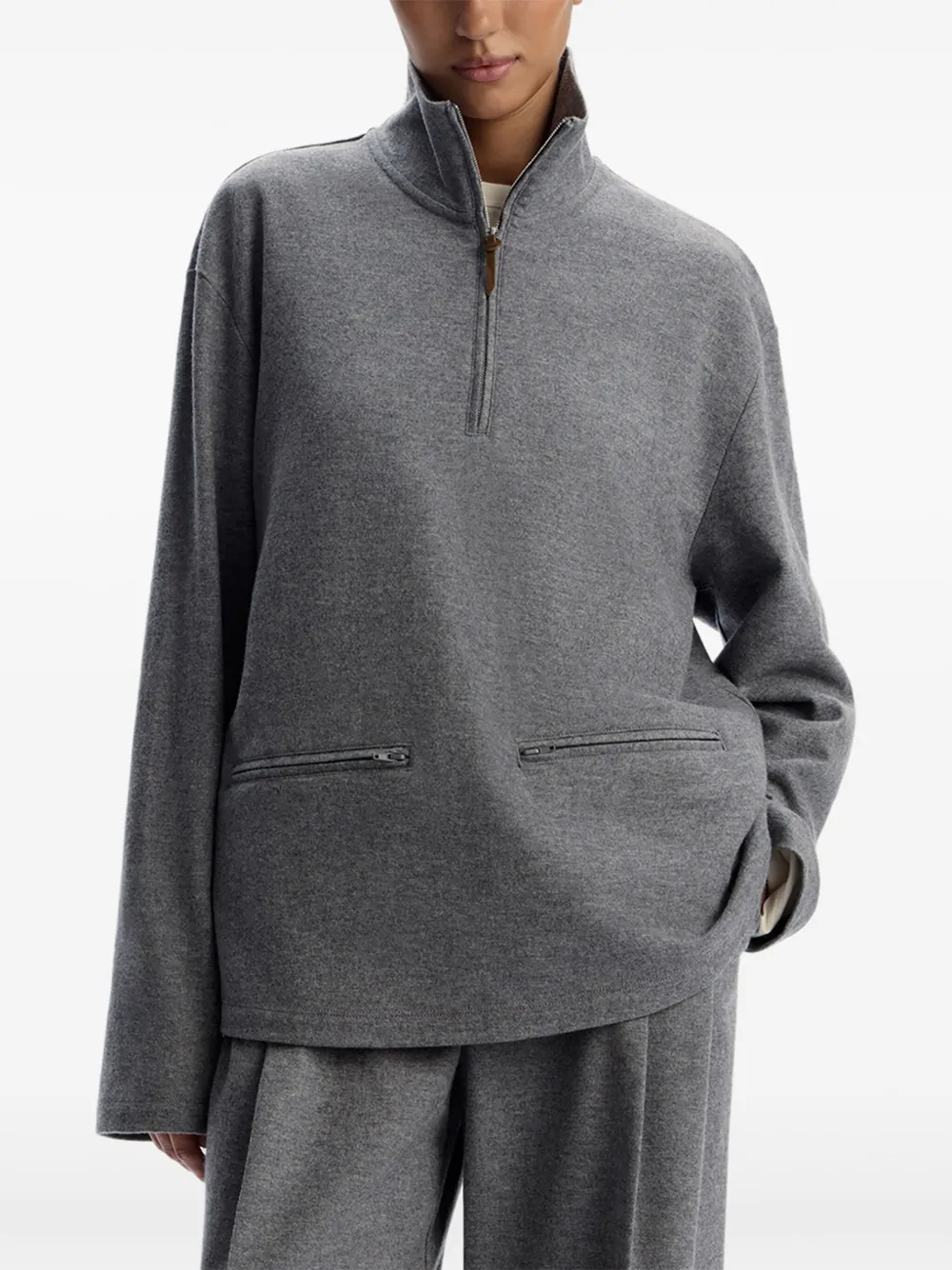 12 STOREEZ Sweater met hoge hals Grijs