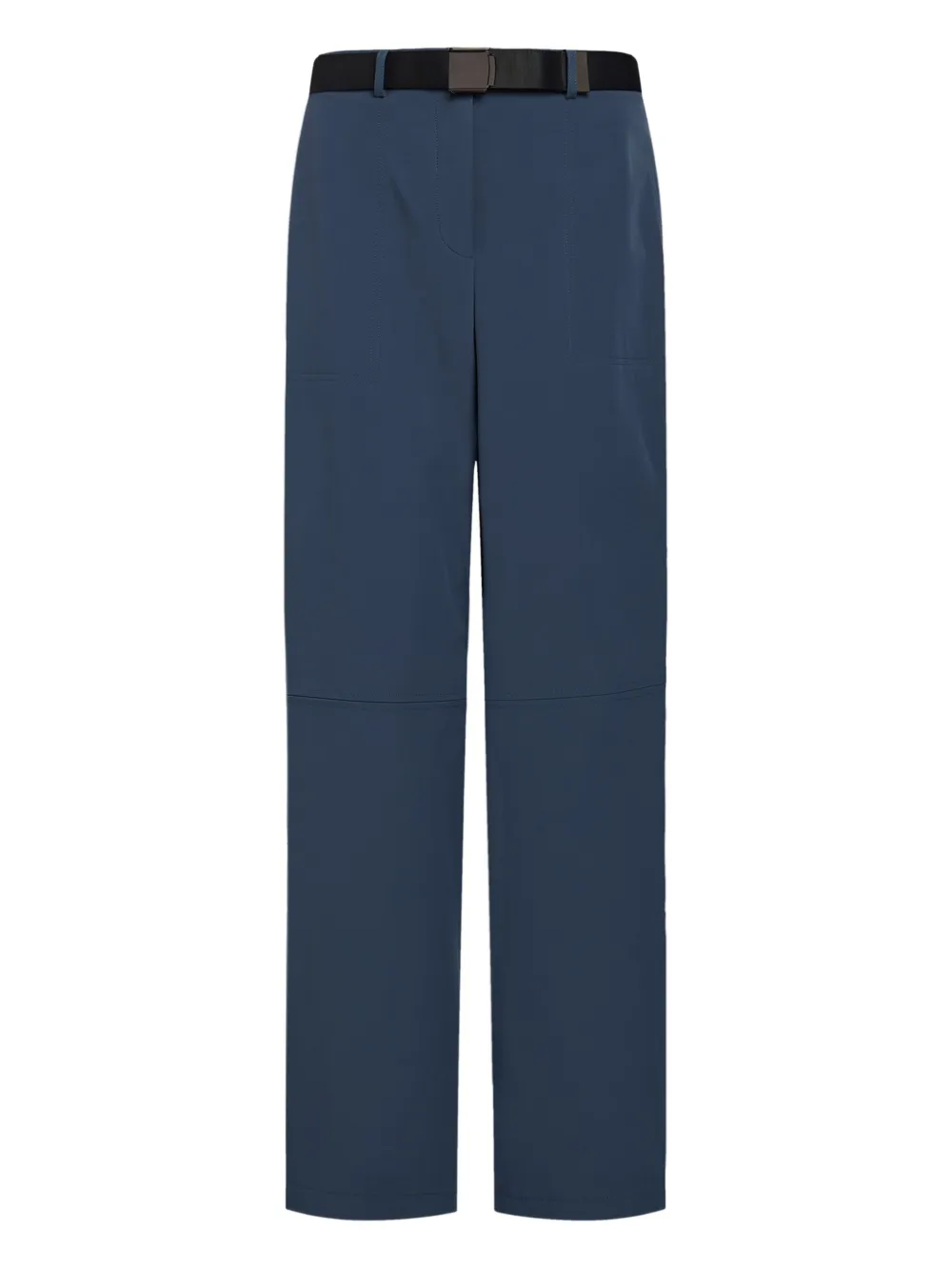 12 STOREEZ Straight broek met ceintuur en rits aan de zijkant Blauw