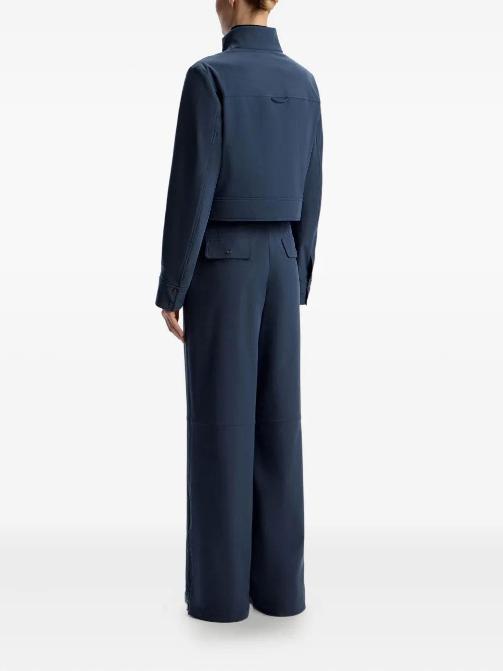 12 STOREEZ Straight broek met ceintuur en rits aan de zijkant Blauw