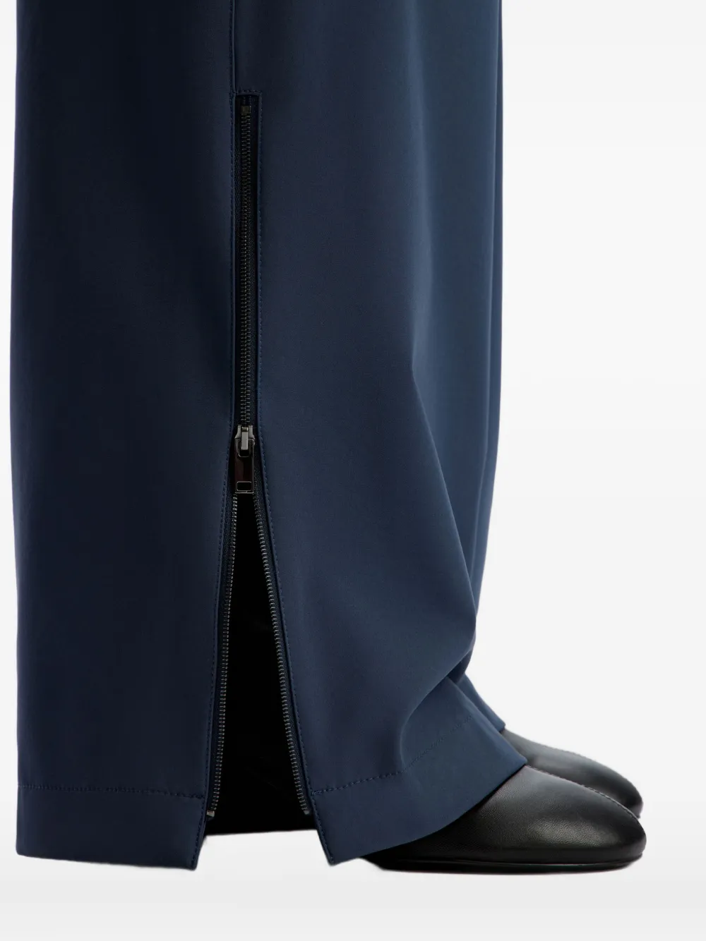 12 STOREEZ Straight broek met ceintuur en rits aan de zijkant Blauw