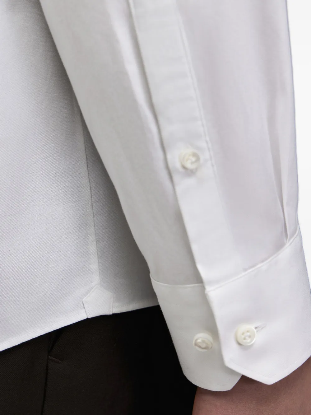 12 STOREEZ Overhemd met lange mouwen en gestikt detail Wit