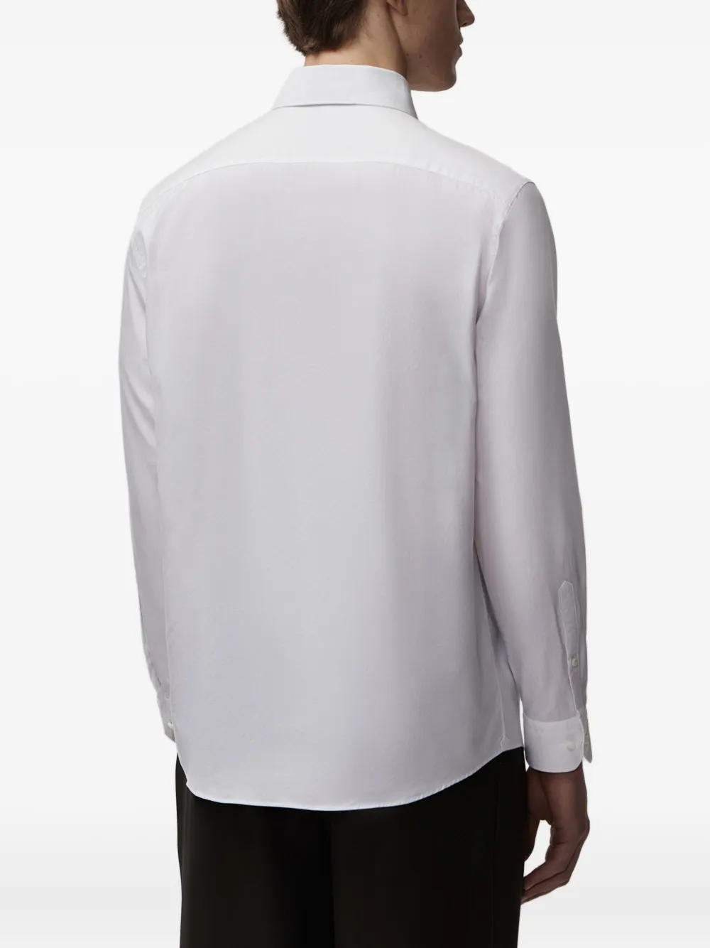 12 STOREEZ Overhemd met lange mouwen en gestikt detail Wit