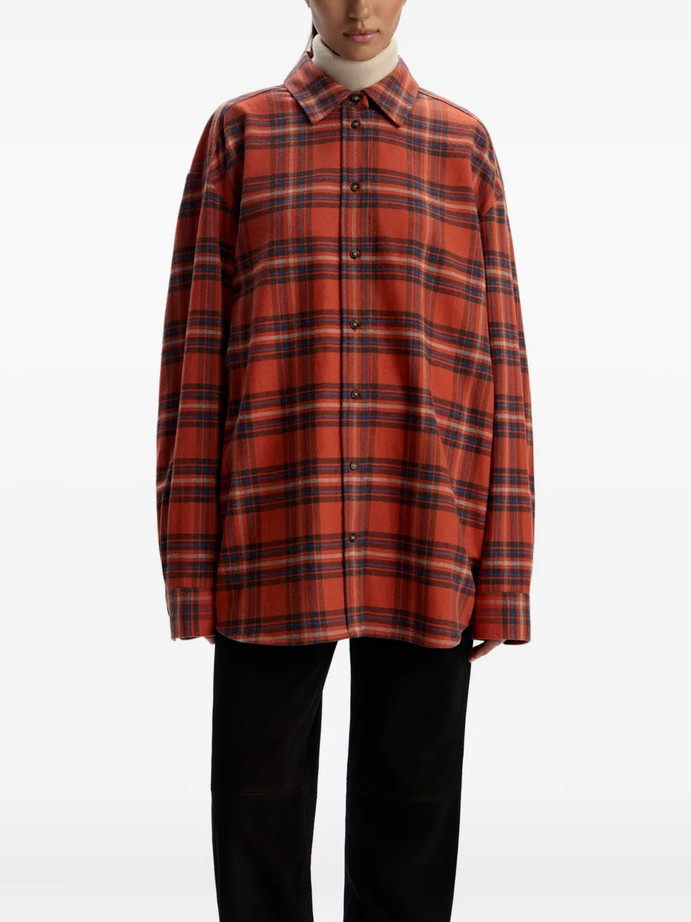 12 STOREEZ Geruit shirt Rood