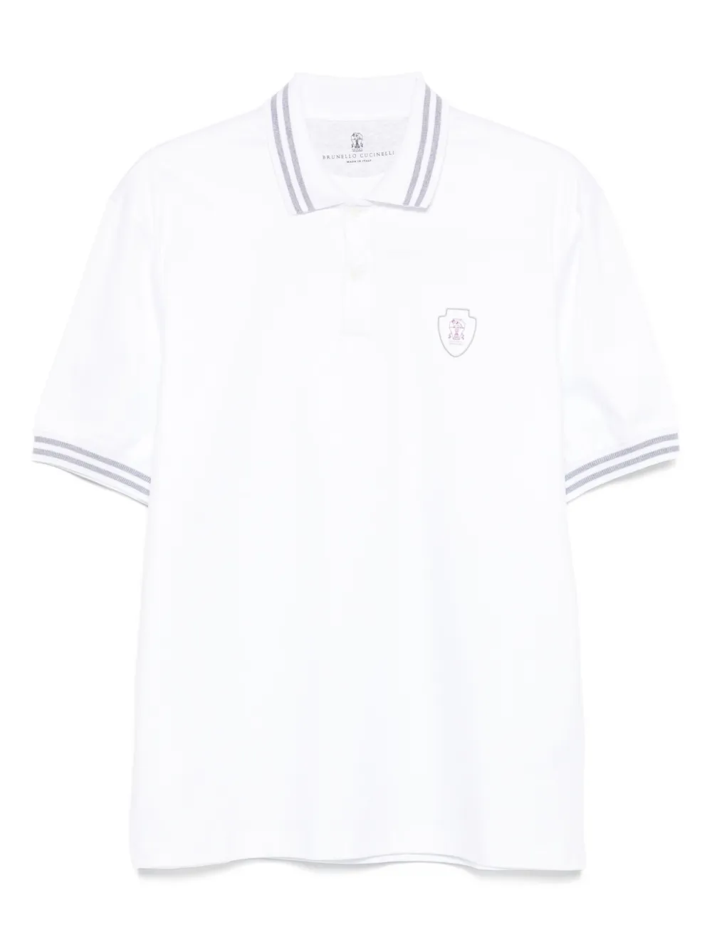 Brunello Cucinelli Poloshirt met geborduurd logo Wit