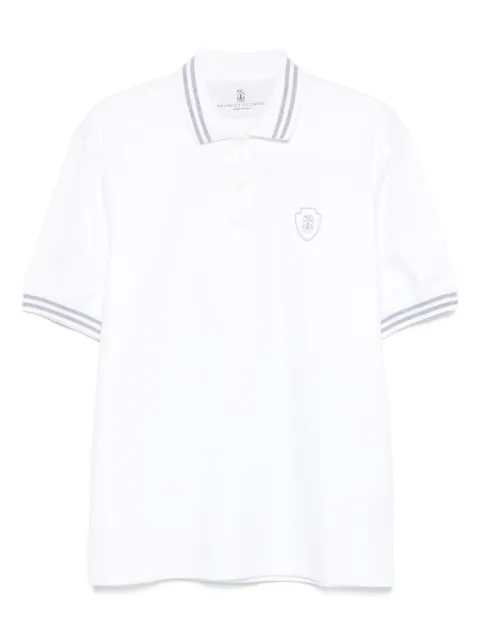 Brunello Cucinelli embroidered-logo polo shirt