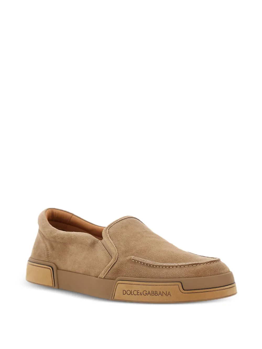 Dolce & Gabbana Portofino Yacht suede slip-on sneakers Brown