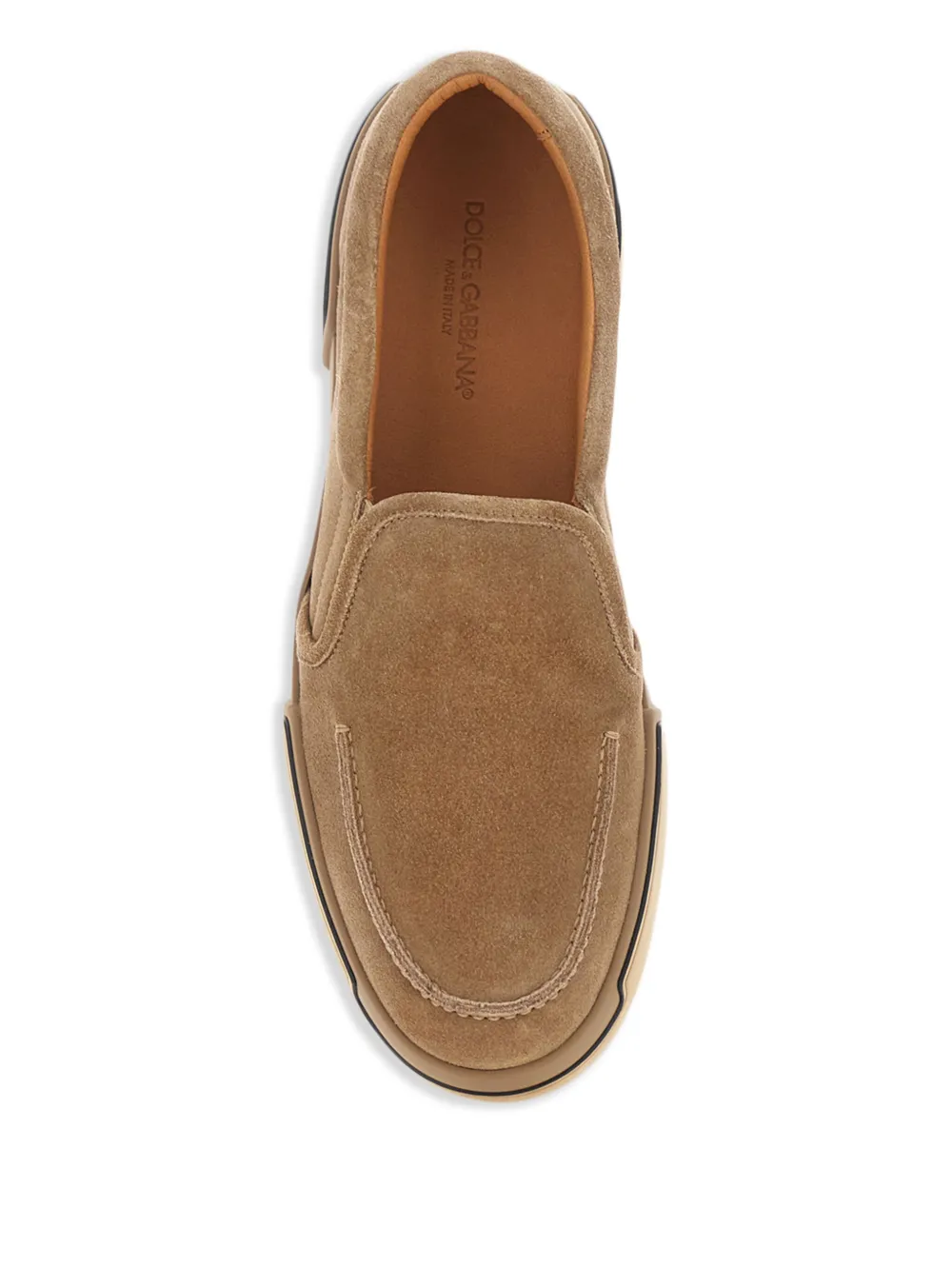 Dolce & Gabbana Portofino Yacht suede slip-on sneakers Brown