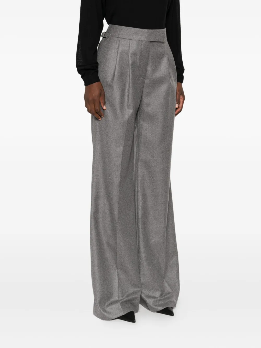 TOM FORD Broek met geplooide voorkant en riemlussen Grijs
