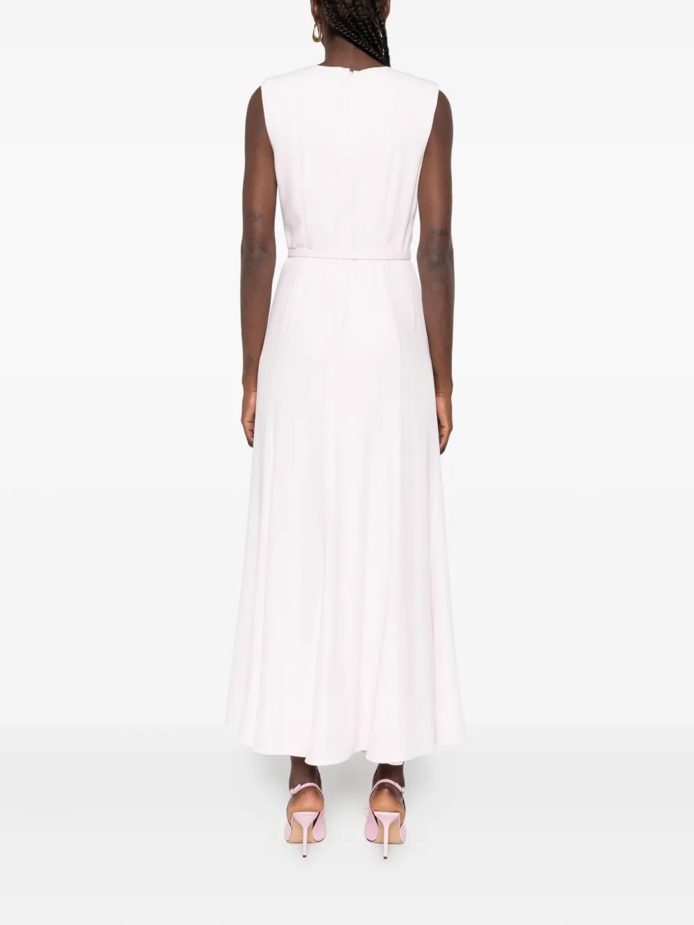 Roland Mouret Midi-jurk met geknoopt detail en ceintuur Roze