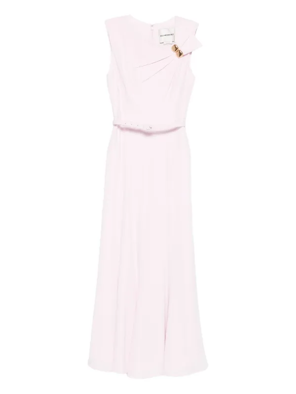 Roland Mouret knot-detail Belted Midi Dress Pink FARFETCH PH