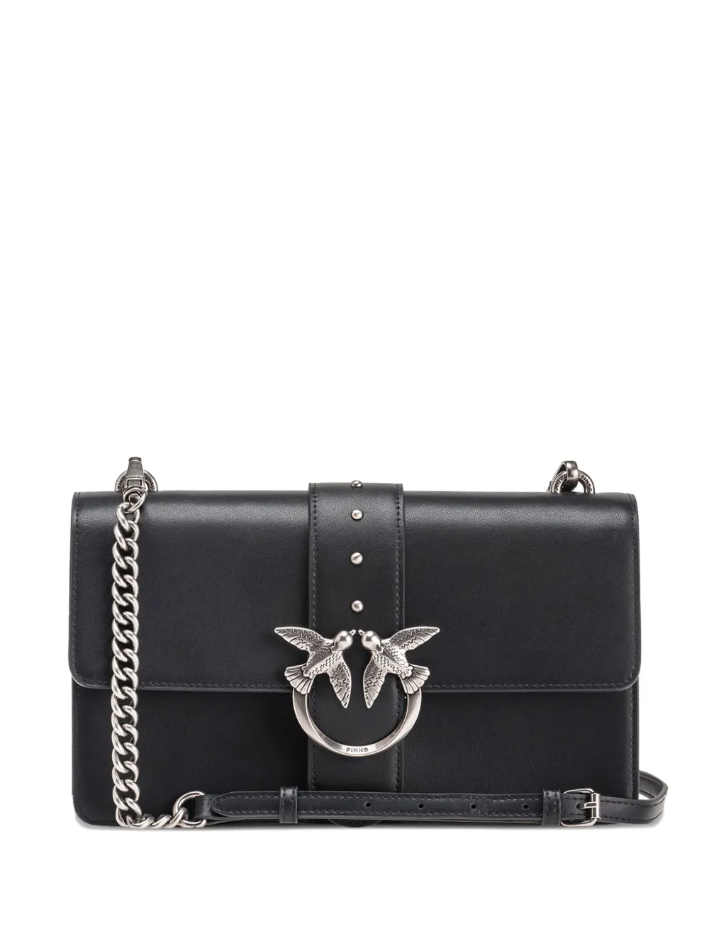 Pinko Love Birds Chain-strap Shoulder Bag In Black