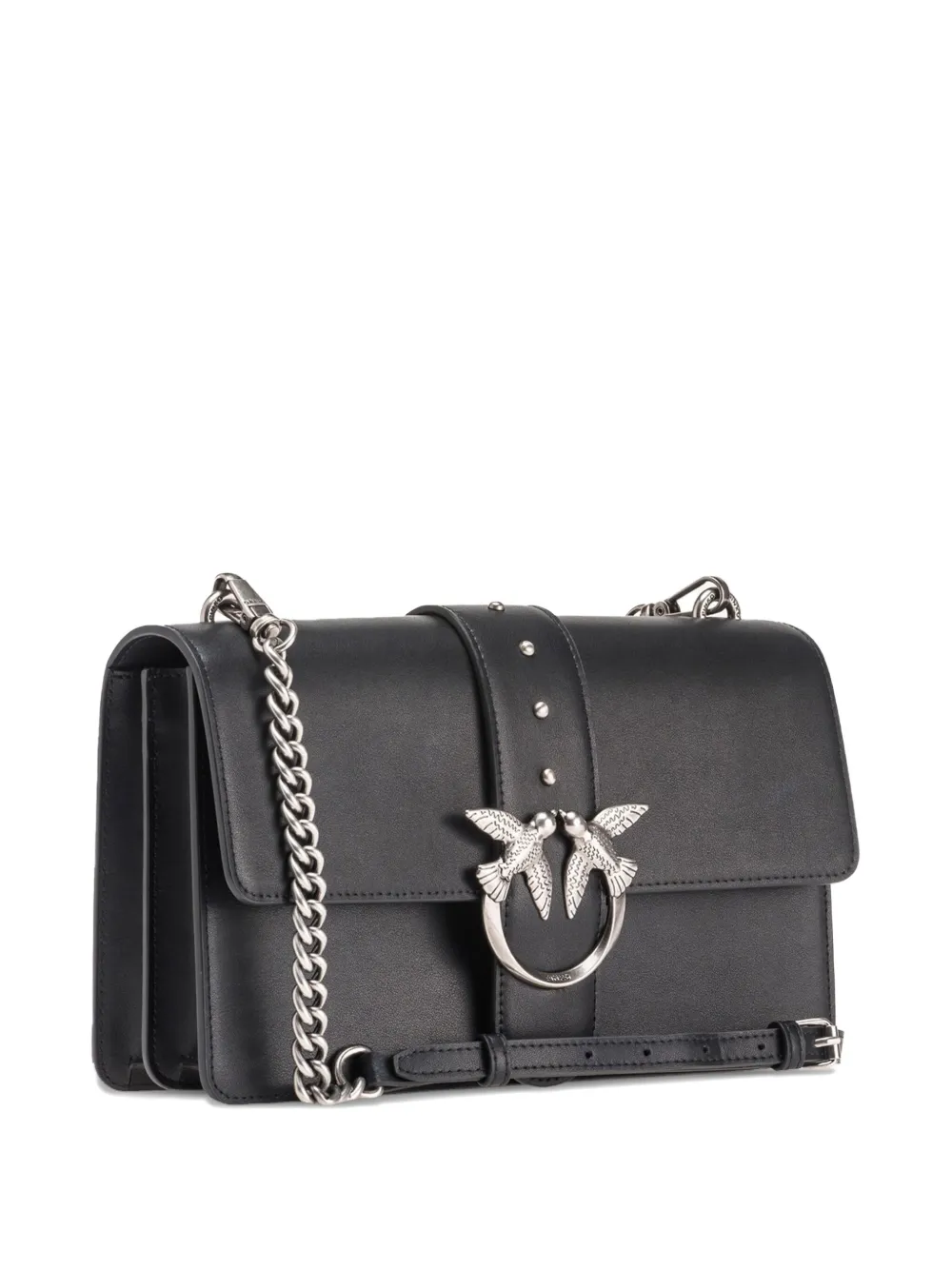 Pinko Love Birds Chain-strap Shoulder Bag In Black