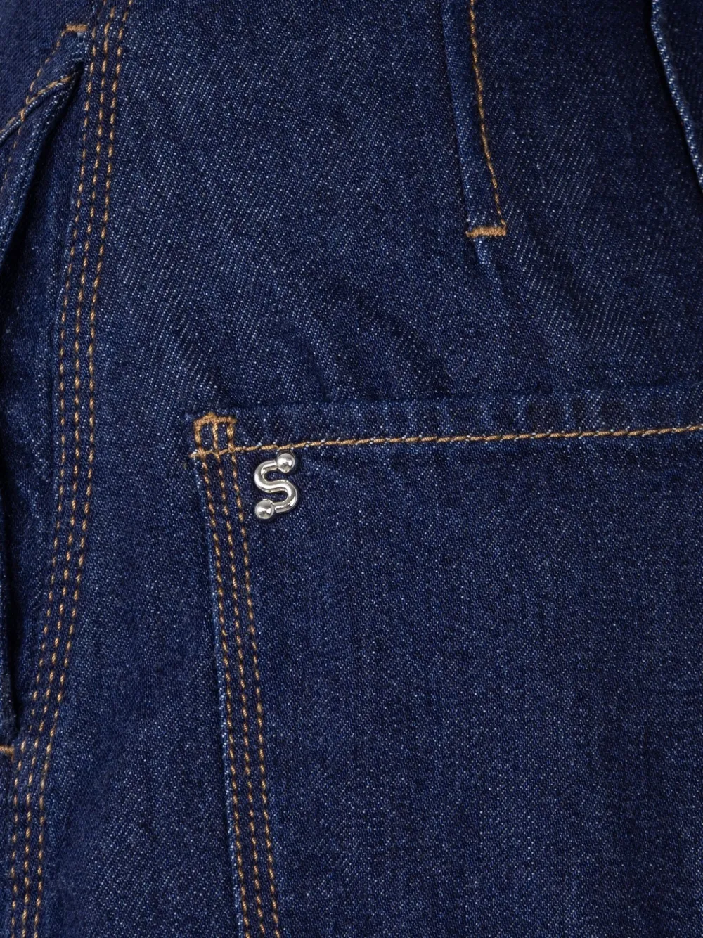 Sportmax High-waist jeans met afwerking Blauw