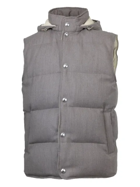 Eleventy Gilet trapuntato con cappuccio