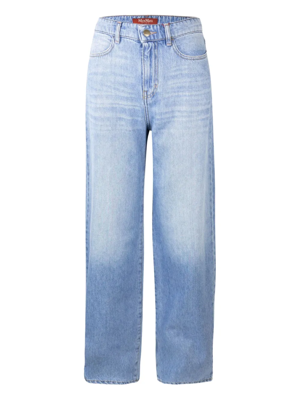 Max Mara leather-patch jeans - ブルー Max Mara leather-patch jeans - ブルー