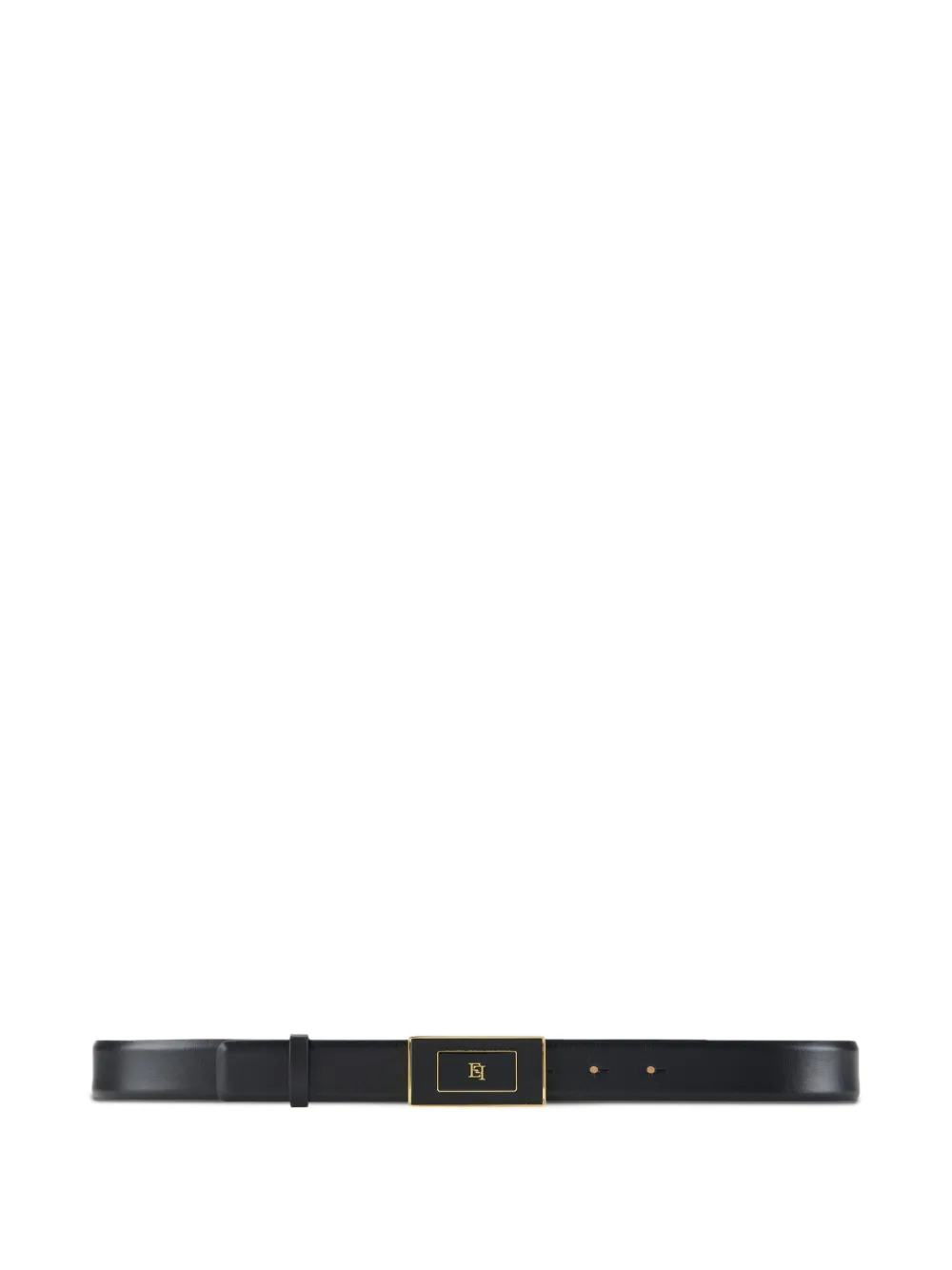 leather logo-plaque belt