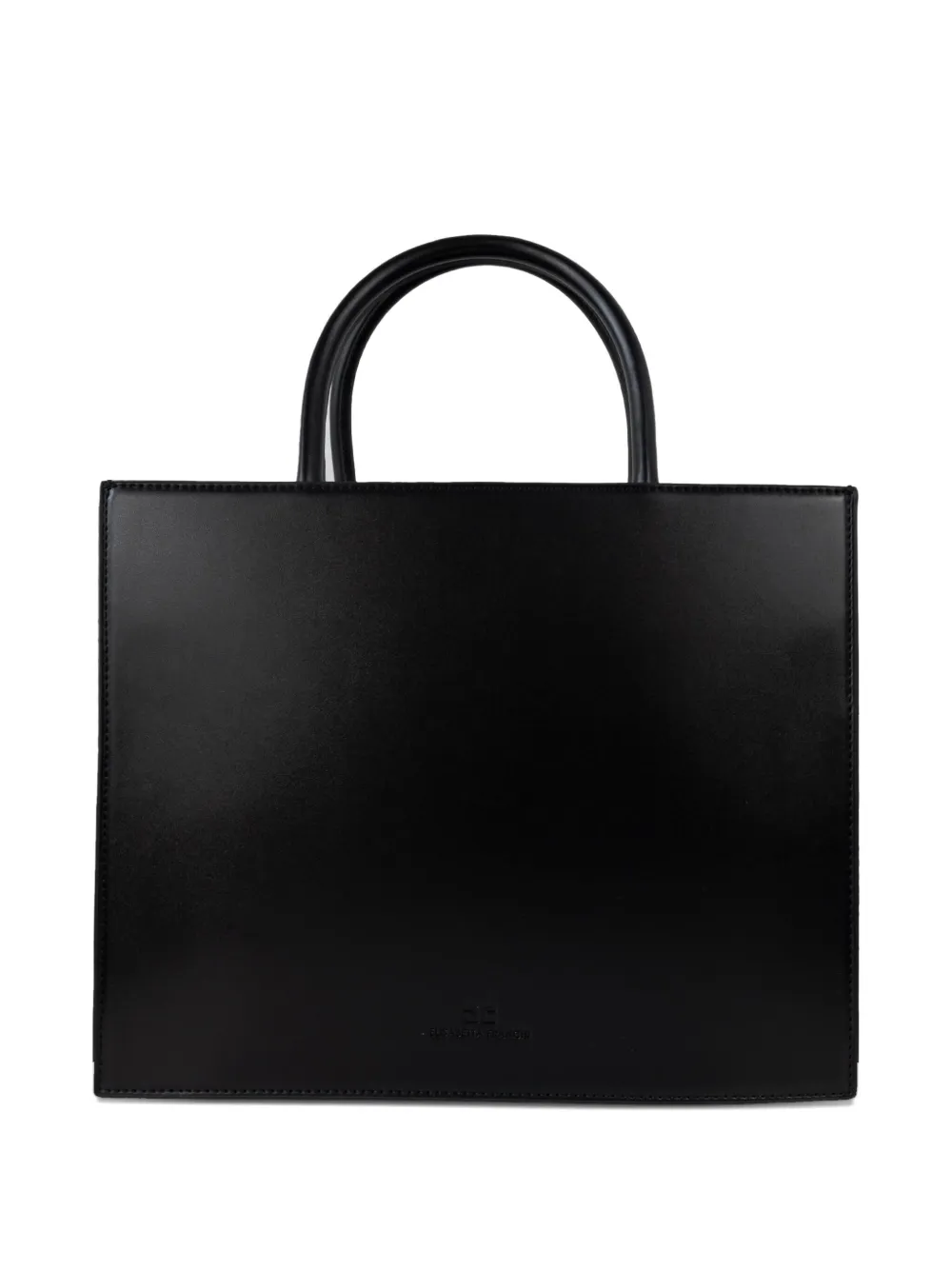 Elisabetta Franchi logo-plaque leather tote bag Zwart