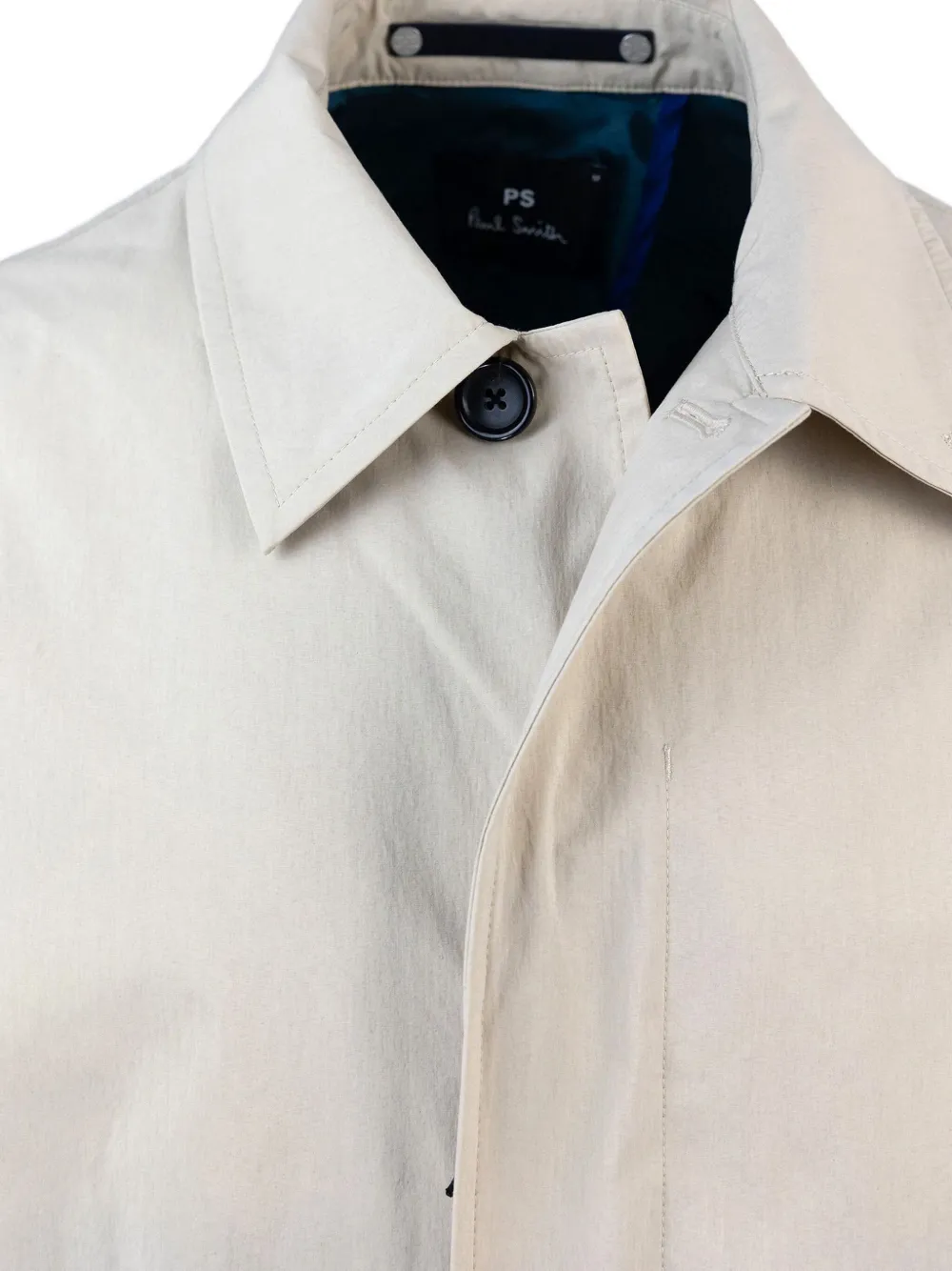 Paul Smith Button-fastening Collared Coat In Neutral