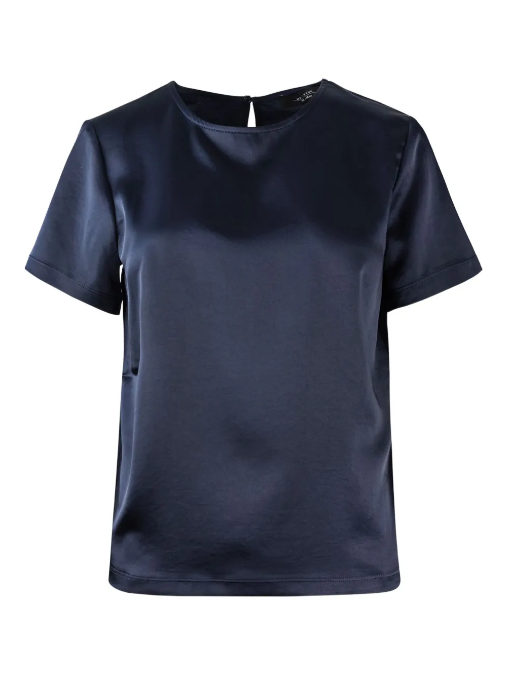 Max Mara Satijnen top met keyhole hals Blauw