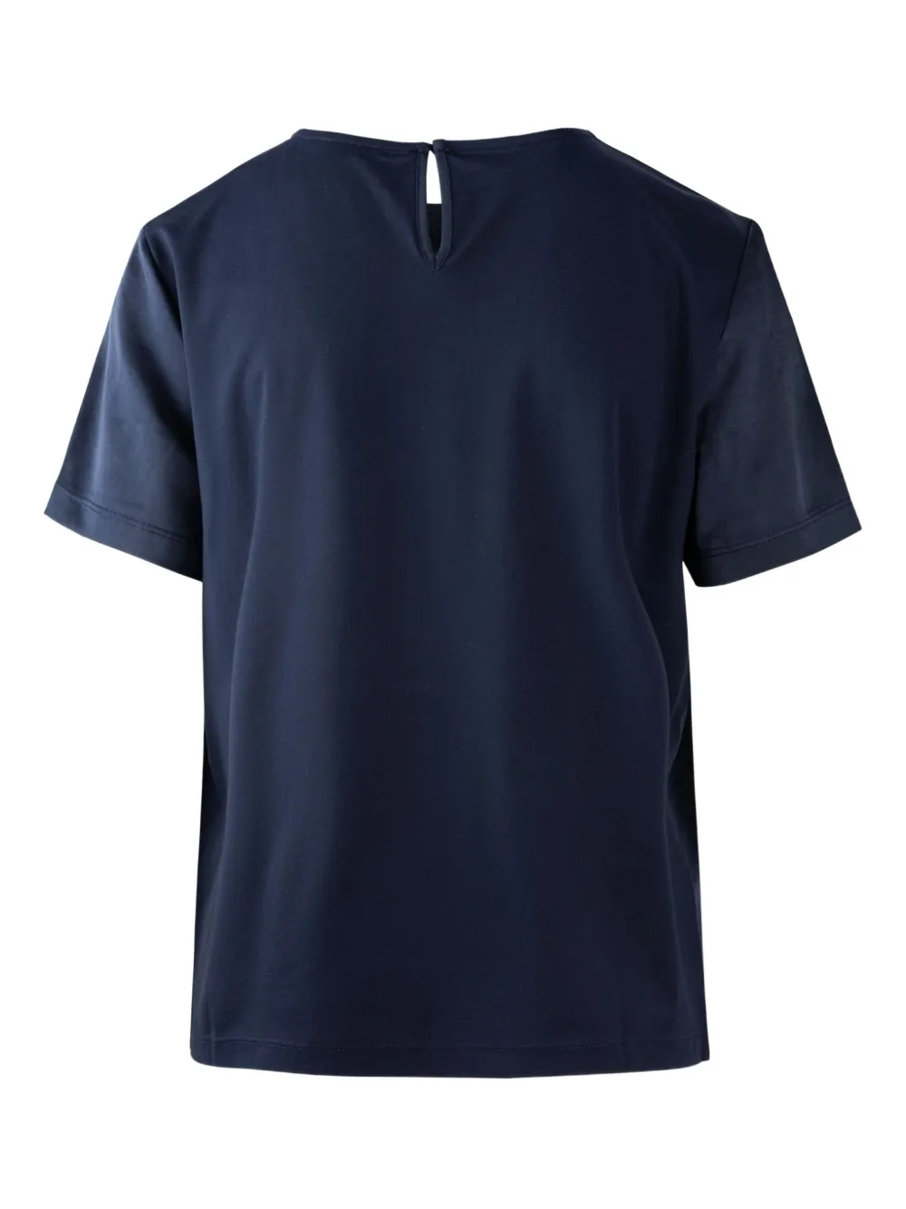 Max Mara Satijnen top met keyhole hals - Blauw