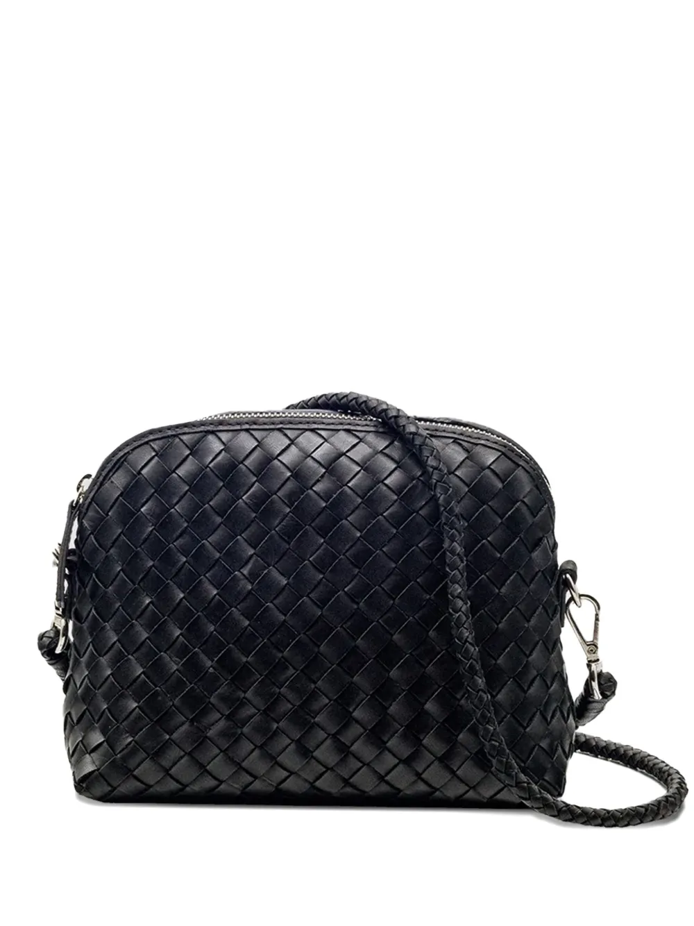 Fellini woven-leather cross body bag