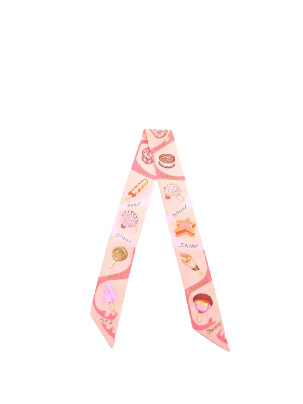 Hermès Pre-Owned 2010-2025 Funny Ice Cream Silk Twilly Scarf scarves | Pink | Image 1