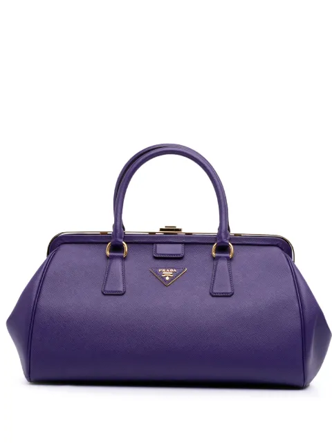 Prada Pre-Owned 2000-2025 サフィアーノルクス フレーム ハンドバッグ