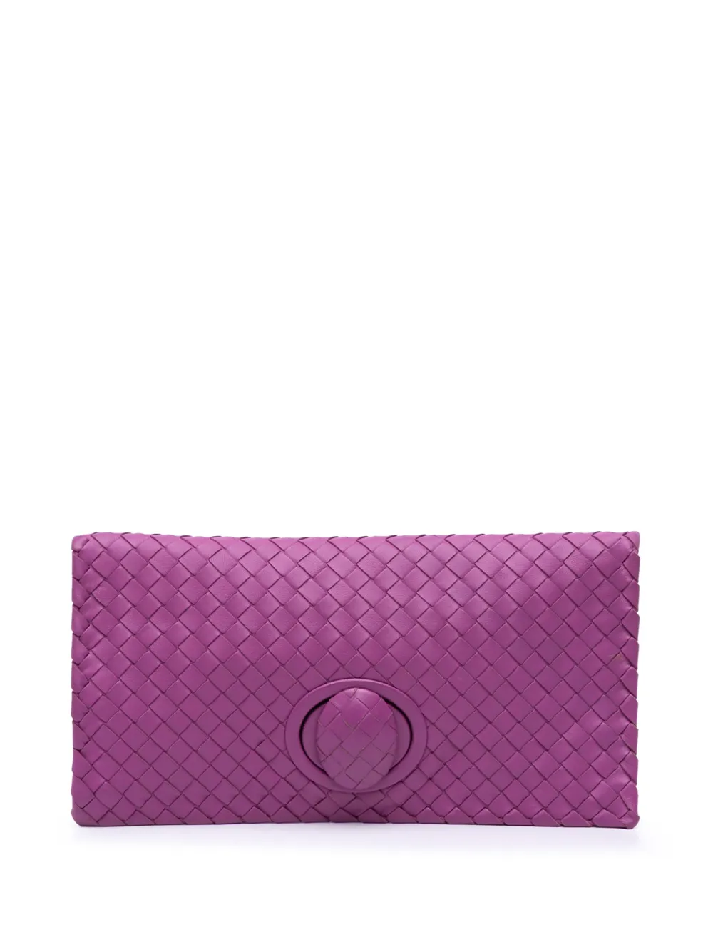 Bottega Veneta Pre-Owned 2012-2025 Nappa Intrecciato Turn Lock clutch bag | Purple | Image 1