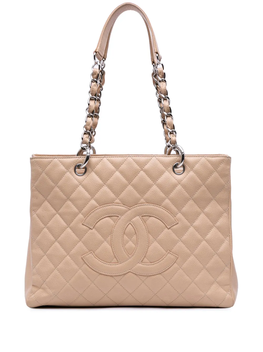 CHANEL Pre-Owned 2009-2010 キャビア グランド ショッピング トートバッグ - ブラウン CHANEL Pre-Owned 2009-2010 キャビア グランド ショッピング トートバッグ - ブラウン