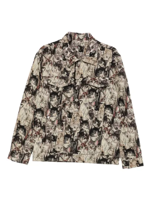 Bless cat-motif jacquard jacket