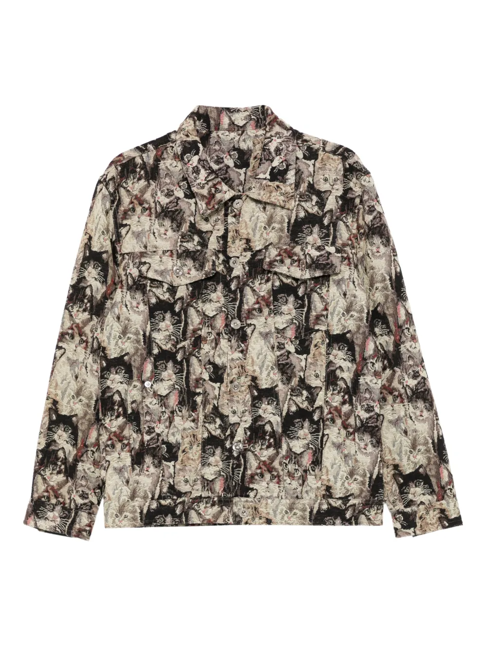 Bless cat-motif jacquard jacket | Neutrals | Image 1
